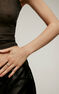 Silver ring with raised detail and black spinel gemstones, J05080-01-BSN