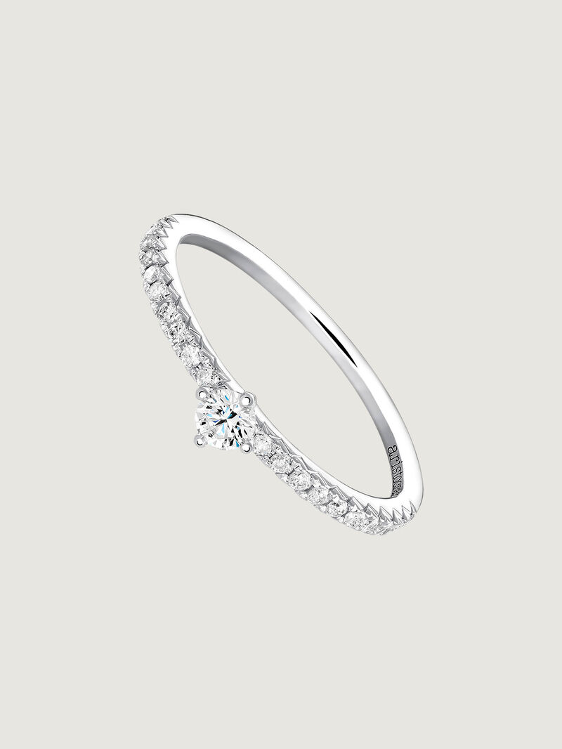 18K white gold ring with diamonds image number 0
