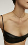 Charm letra M de plata bañada en oro de 18kt con topacios blancos, J05046-02-WT-M