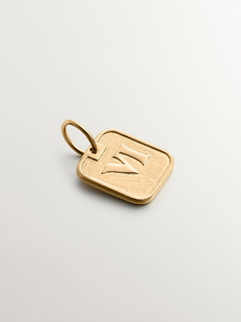 925 silver charm bathed in 18k yellow gold with number 6 image number 0