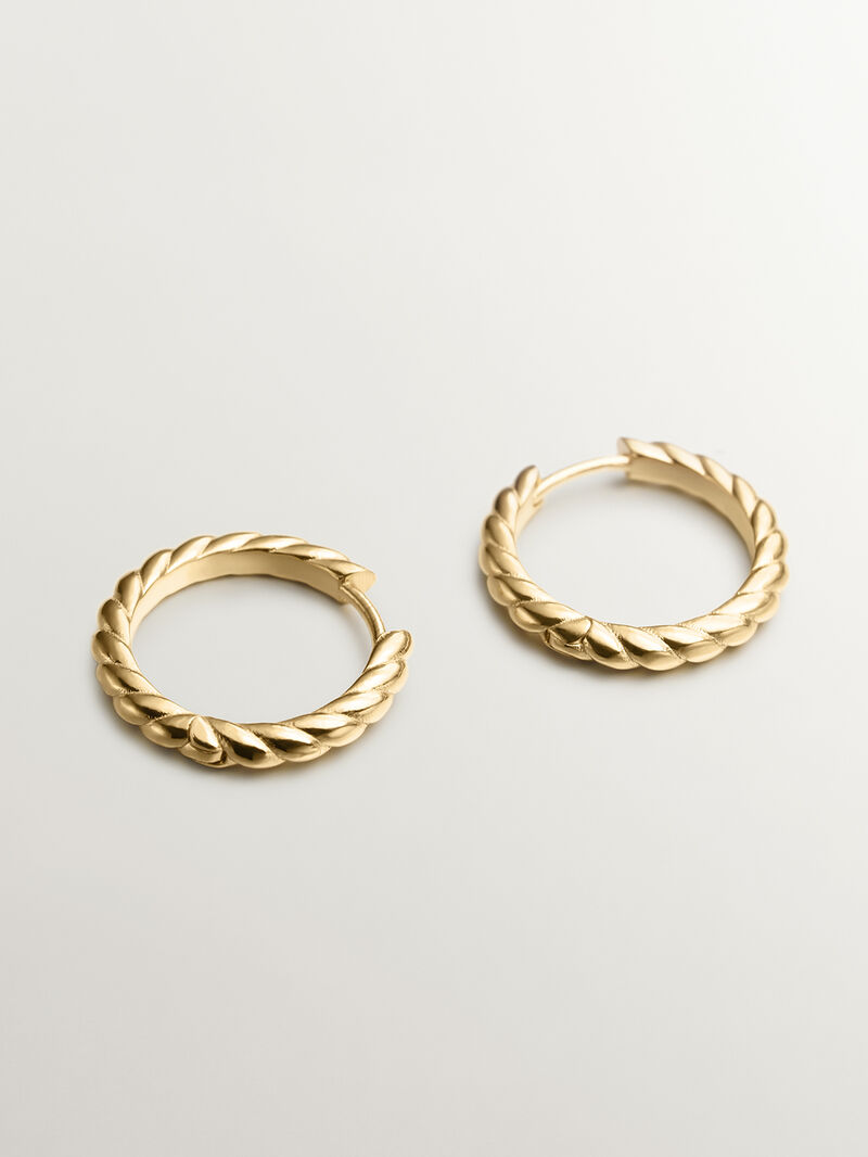Silver ring earrings 925 bathed in 18k yellow gold image number 2