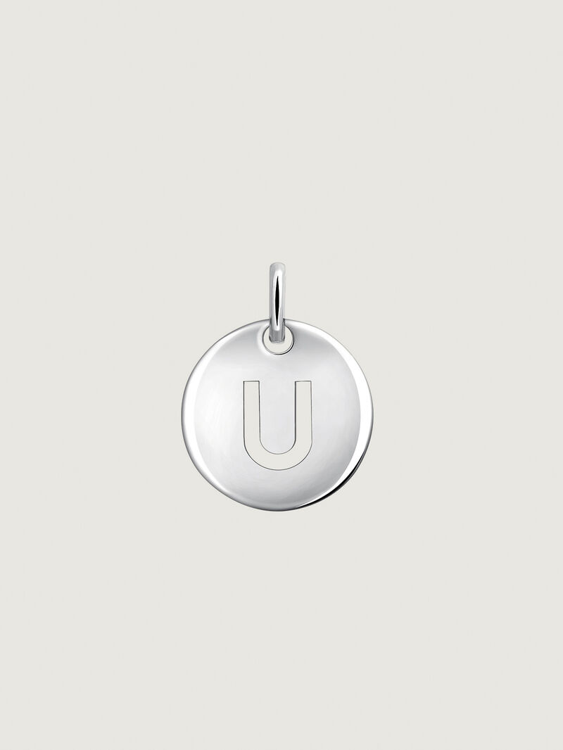 925 Silver charm with initial U image number 0
