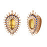 Rose gold plated silver citrine quartz expansion earrings , J04798-03-OC-BS
