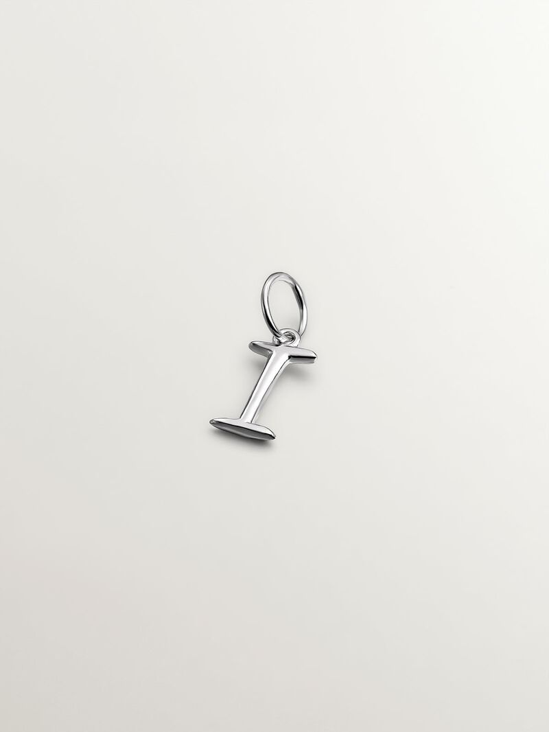 925 Silver Charm with initial I image number 0