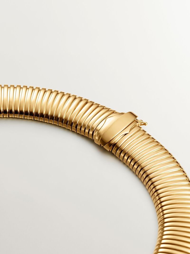 925 silver tubegas XL necklace plated in 18K yellow gold image number 4