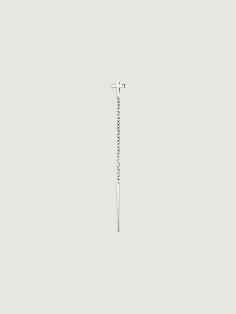 Individual 925 silver earring with cross image number 0