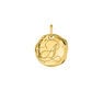 Gold-plated silver A initial medallion charm , J04641-02-A