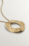 XL wicker-design oval pendant in 18kt yellow gold-plated silver, J04420-02