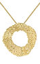 XL wicker-design oval pendant in 18kt yellow gold-plated silver, J04420-02