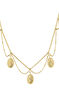 Gold plated oval medals necklace , J04721-02