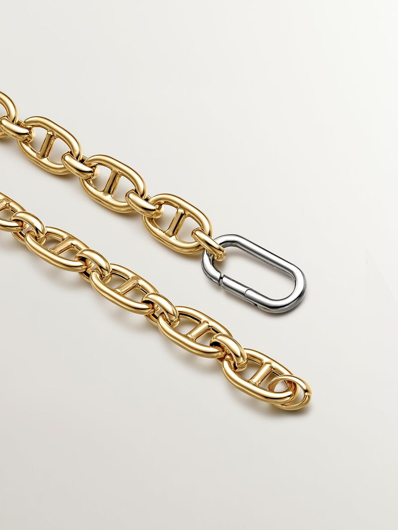 925 Silver Curb Link Chain coated in 18K Yellow Gold image number 6
