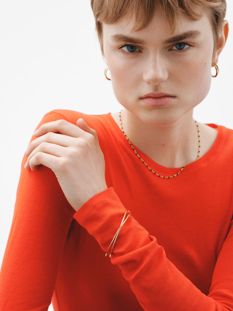 Rigid weekly style bracelet in 18K yellow gold plated 925 silver. image number 5