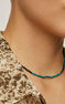 Gold plated ball chain chrysocolla necklace , J04619-02-CH
