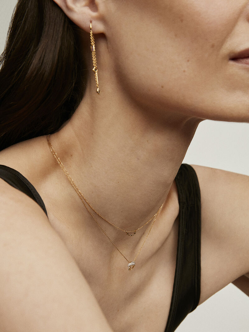9K yellow gold pendant with rhombs image number 4