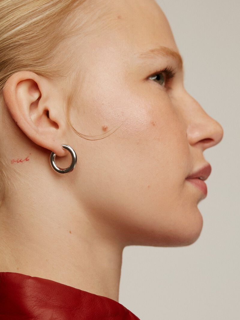 Medium-sized 925 silver hoop earrings image number 3