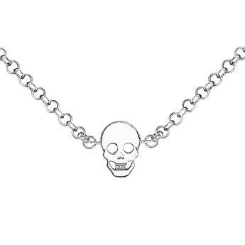 Silver necklace with skulls , J03943-01, mainproduct