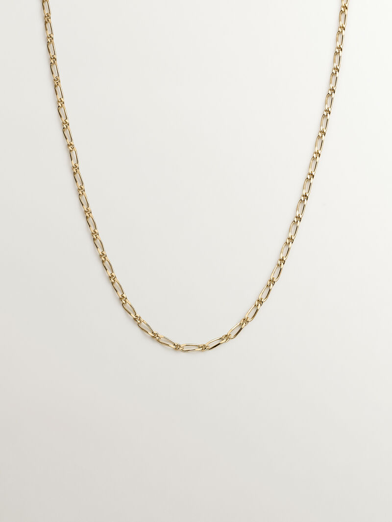 Fine chain of combined links in 9K yellow gold. image number 0