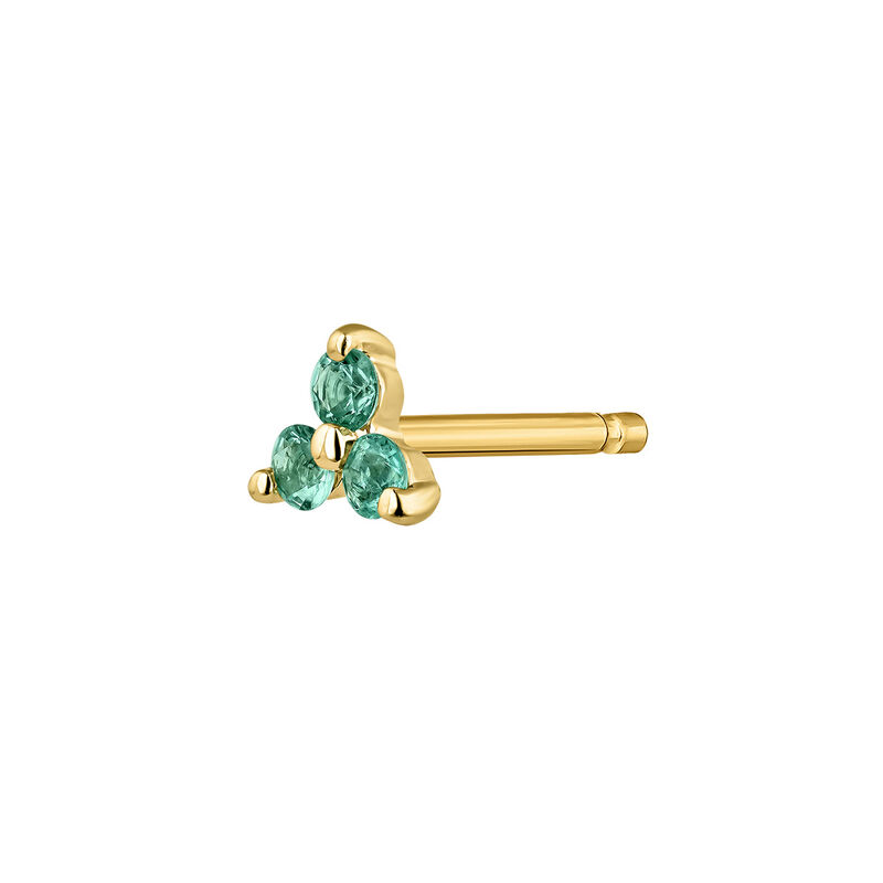 9 kt gold medium clover emerald earring , J04348-02-EM-H, mainproduct