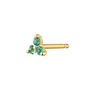 9 kt gold medium clover emerald earring , J04348-02-EM-H
