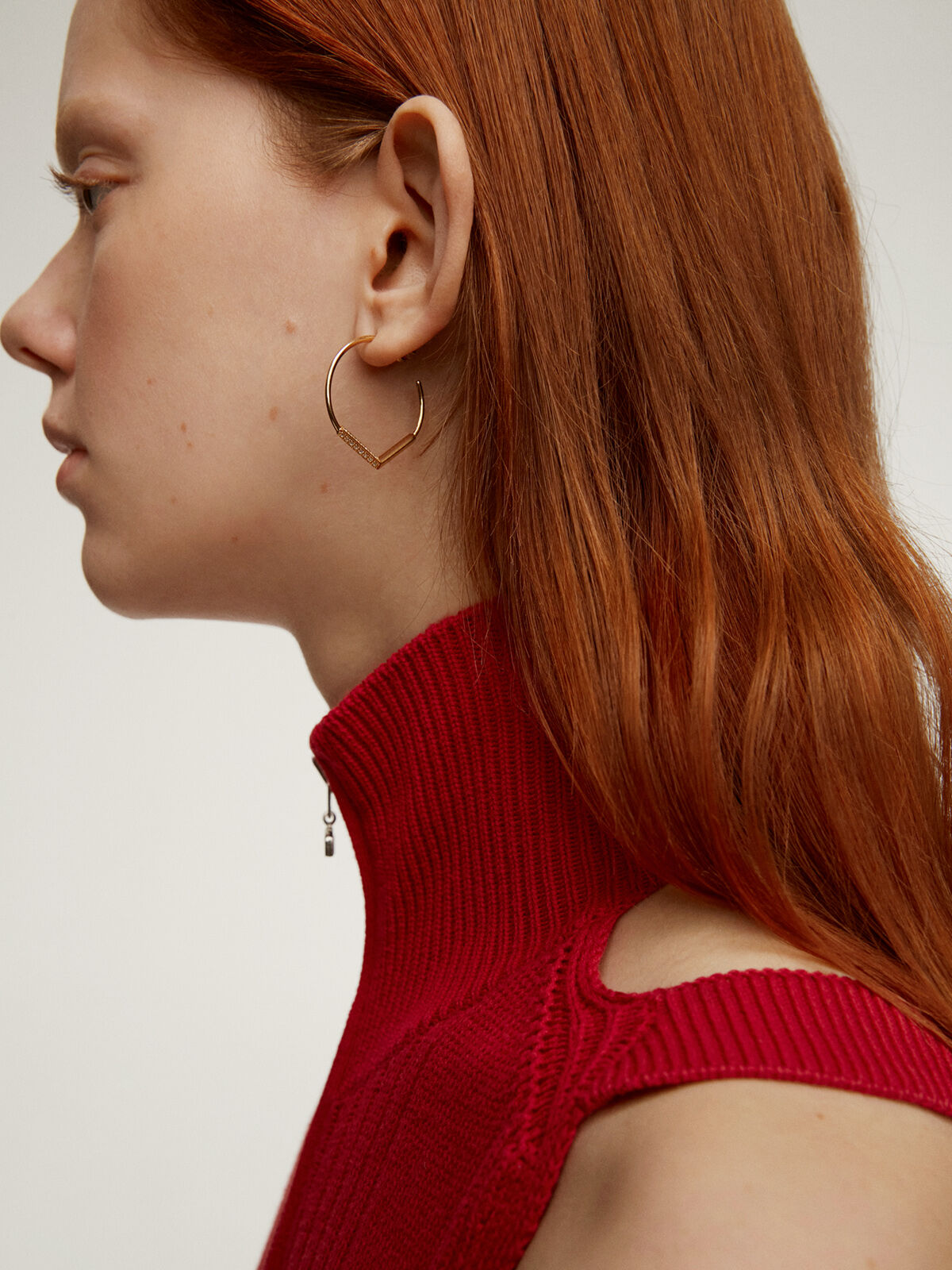 Large hoop earrings made of 925 silver coated in 18K yellow gold