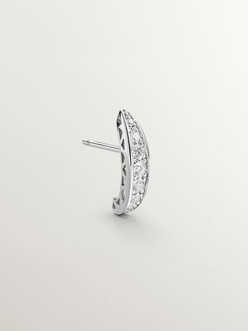 Individual 18K white gold earring with brilliant-cut diamonds image number 2