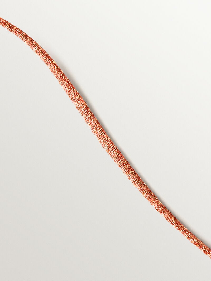 Pink cord with 18K gold-plated 925 silver finishes image number 4