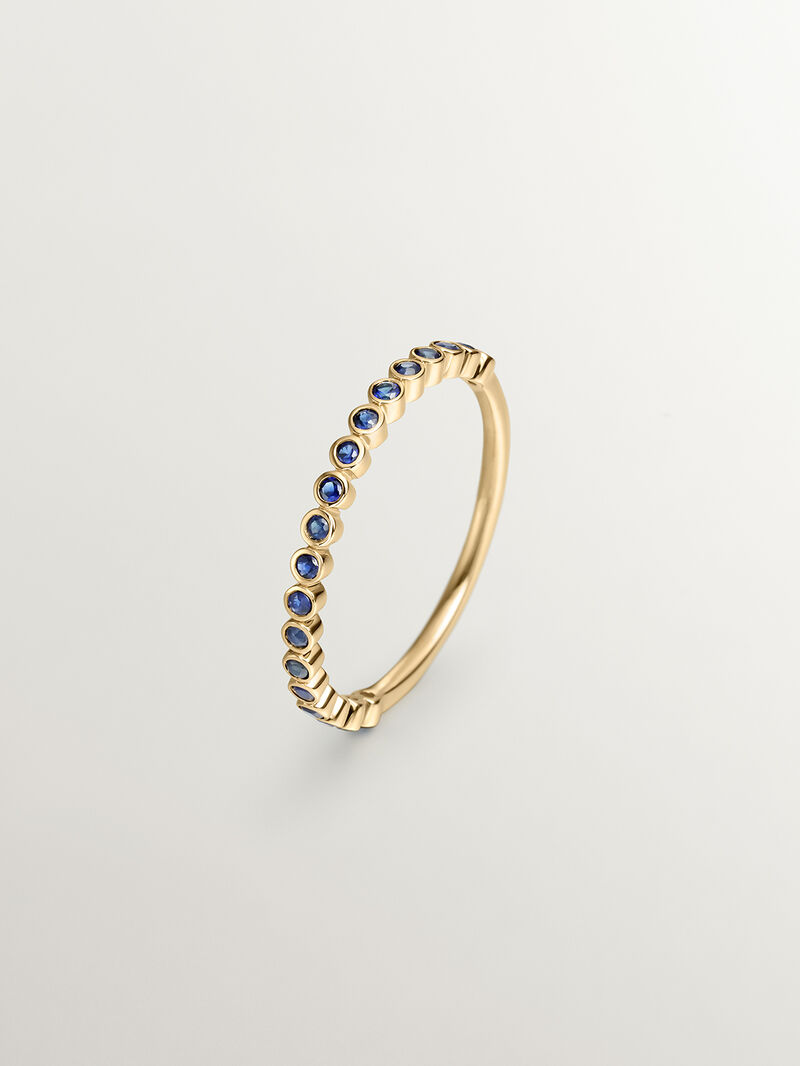 9K Yellow Gold Ring with Sapphires image number 0