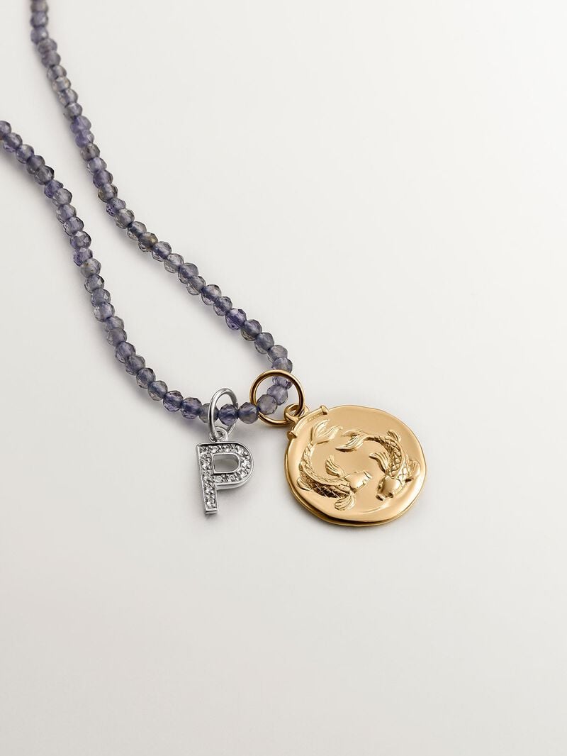 Pisces Charm made from 925 silver bathed in 18K yellow gold. image number 4