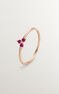 Anillo trébol rubí oro rosa 9 kt , J04066-03-RU