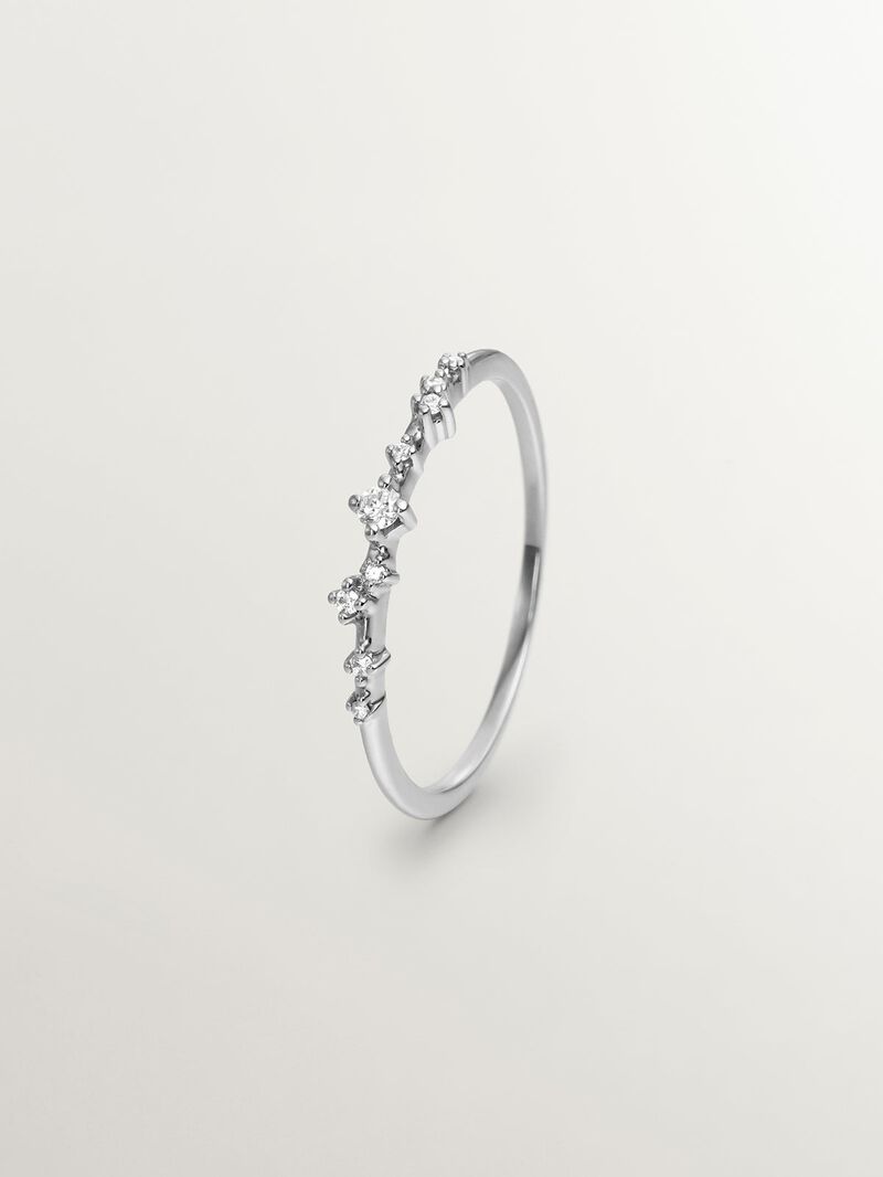 18K White Gold Ring with Diamonds image number 2