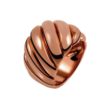 Large rose gold plated cabled ring , J01439-03,hi-res