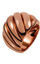 Large rose gold plated cabled ring , J01439-03
