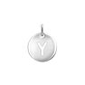 Silver Y initial medallion charm , J03455-01-Y