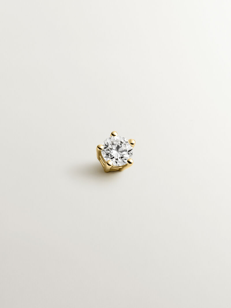 Individual 18K yellow gold earring with brilliant cut diamond image number 0
