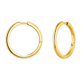 Mix & match gold-plated silver hoop earrings  , J04643-02,hi-res