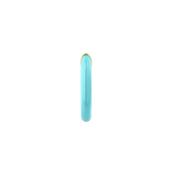 Gold-plated silver earring with turquoise enamel  , J04129-02-TURENA-H, mainproduct