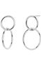 Small silver double hoop earrings , J03587-01