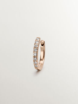 Hoop earring mini diamond rose gold 0.08 ct , J00597-03-NEW-H, mainproduct