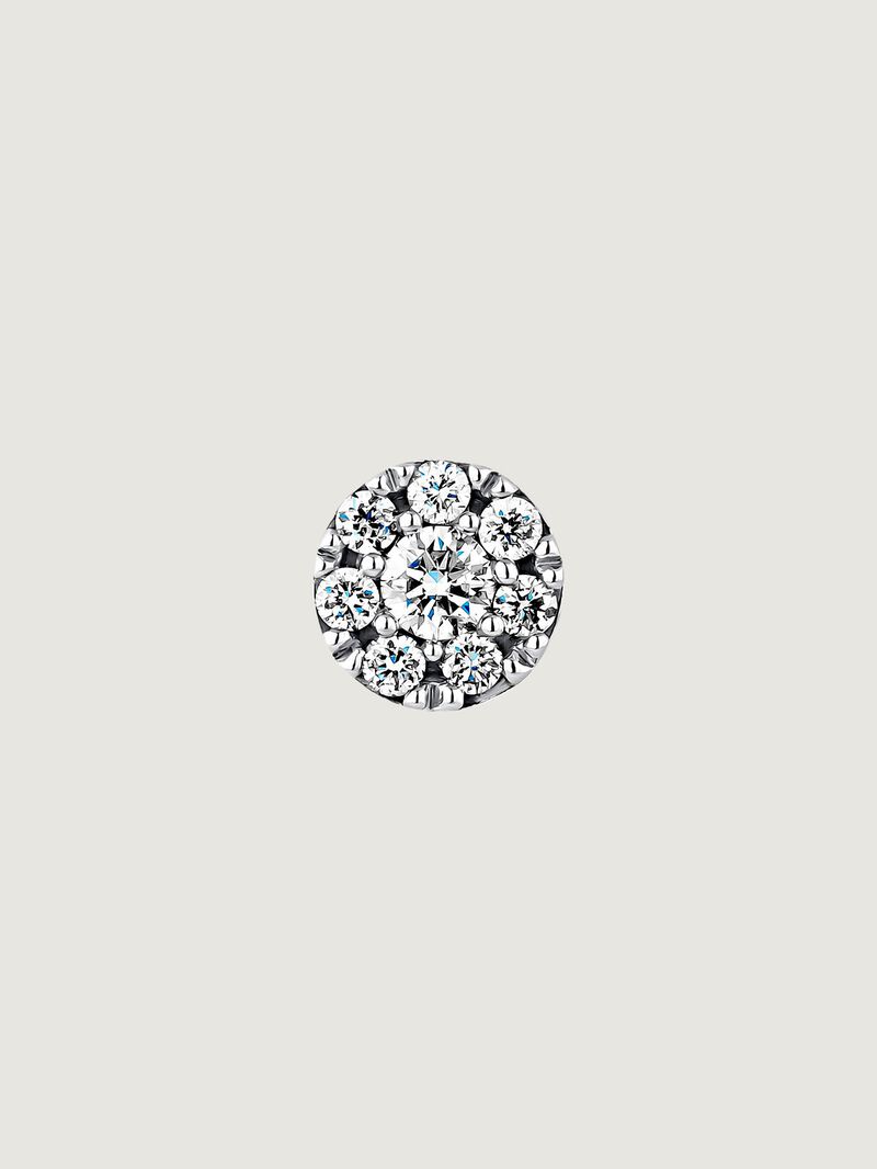 Individual 18K white gold earring with diamond rosette image number 0