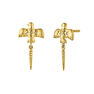 Gold plated bird earrings, J04558-02
