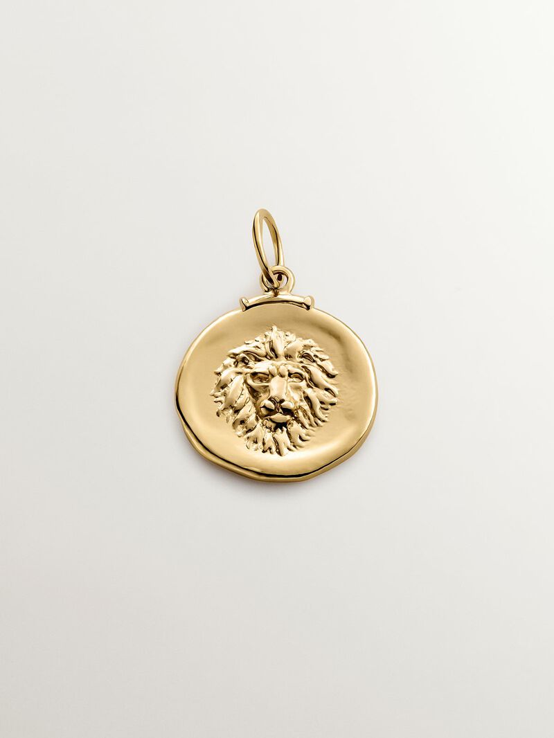 925 Silver Leo Charm bathed in 18K yellow gold image number 0