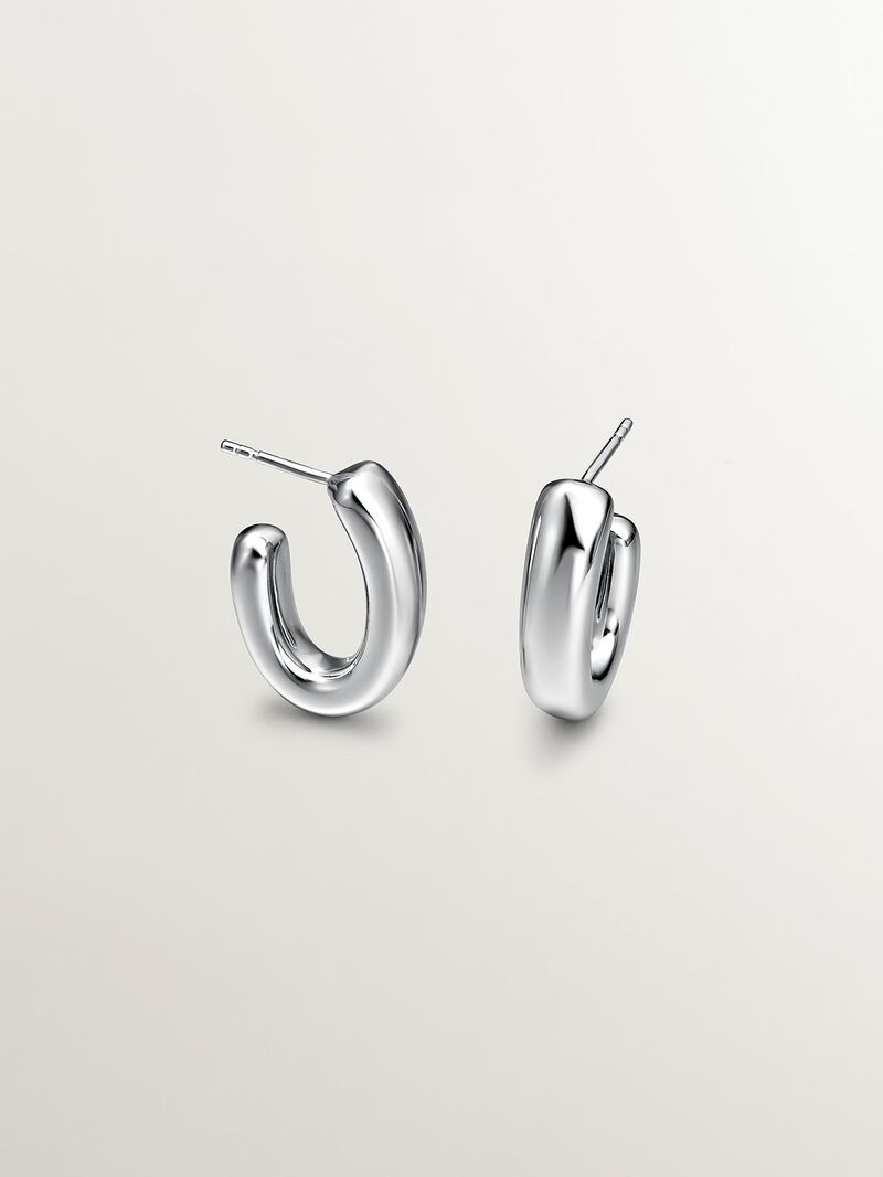 Silly Silver Oval Aro Earrings 925 image number 0
