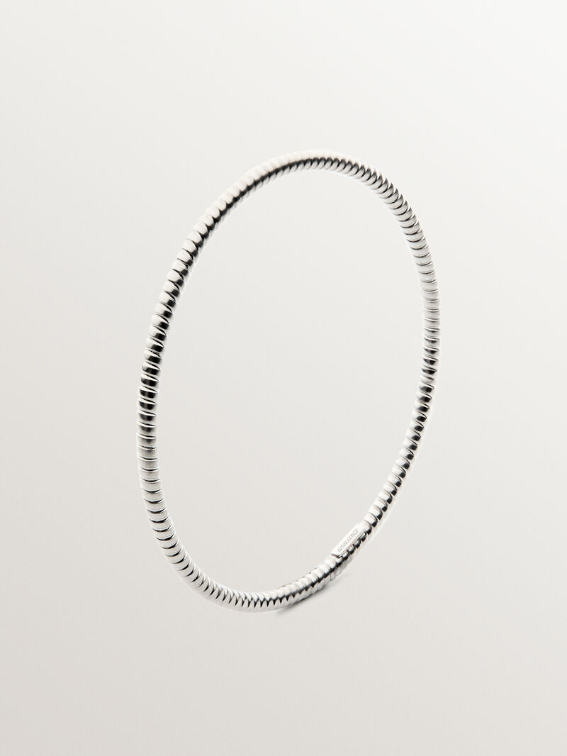 Rigid weekly style bracelet in rhodium-plated 925 silver. image number 2