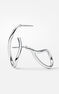 Medium thin wavy hoop earrings in silver, J05135-01