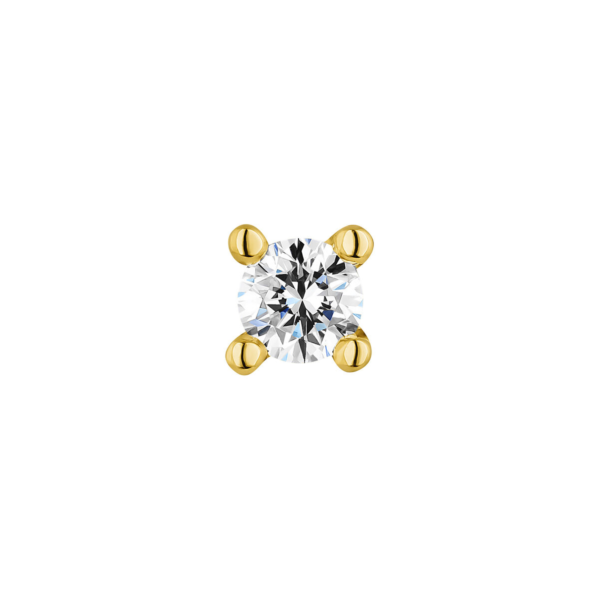 Boucle d’oreille solitaire diamant 0,05 ct or , J00887-02-05-H, hi-res