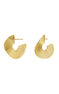 Medium-size, embossed, hammered hoop earrings in 18kt yellow gold-plated sterling silver, J05217-02