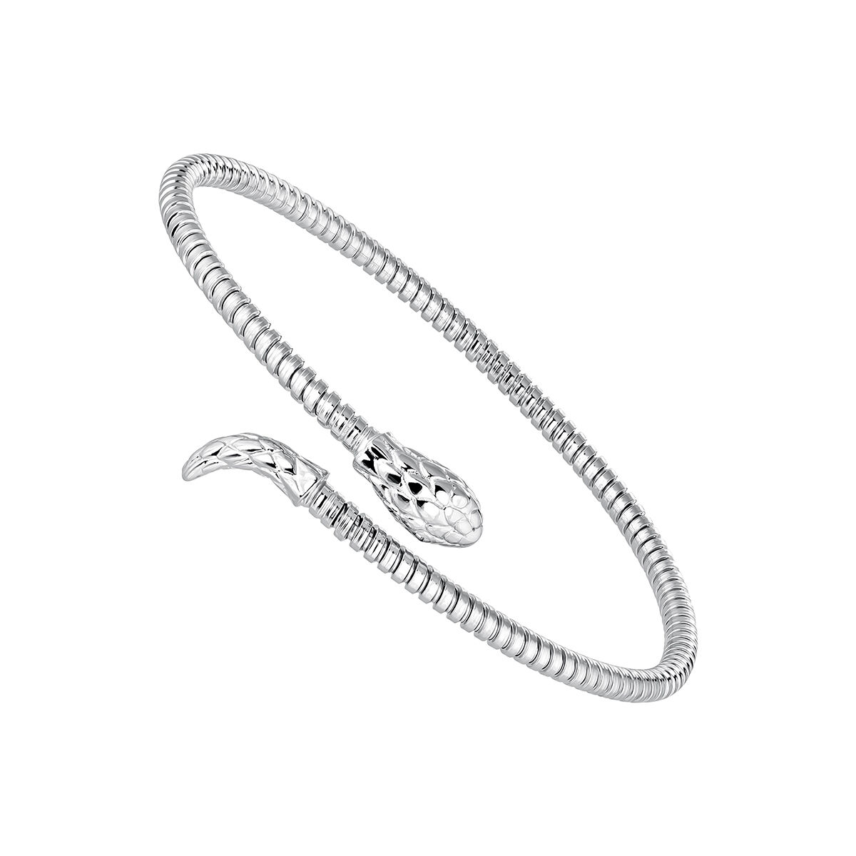 Thin silver tubogas snake bracelet , J04290-01, hi-res