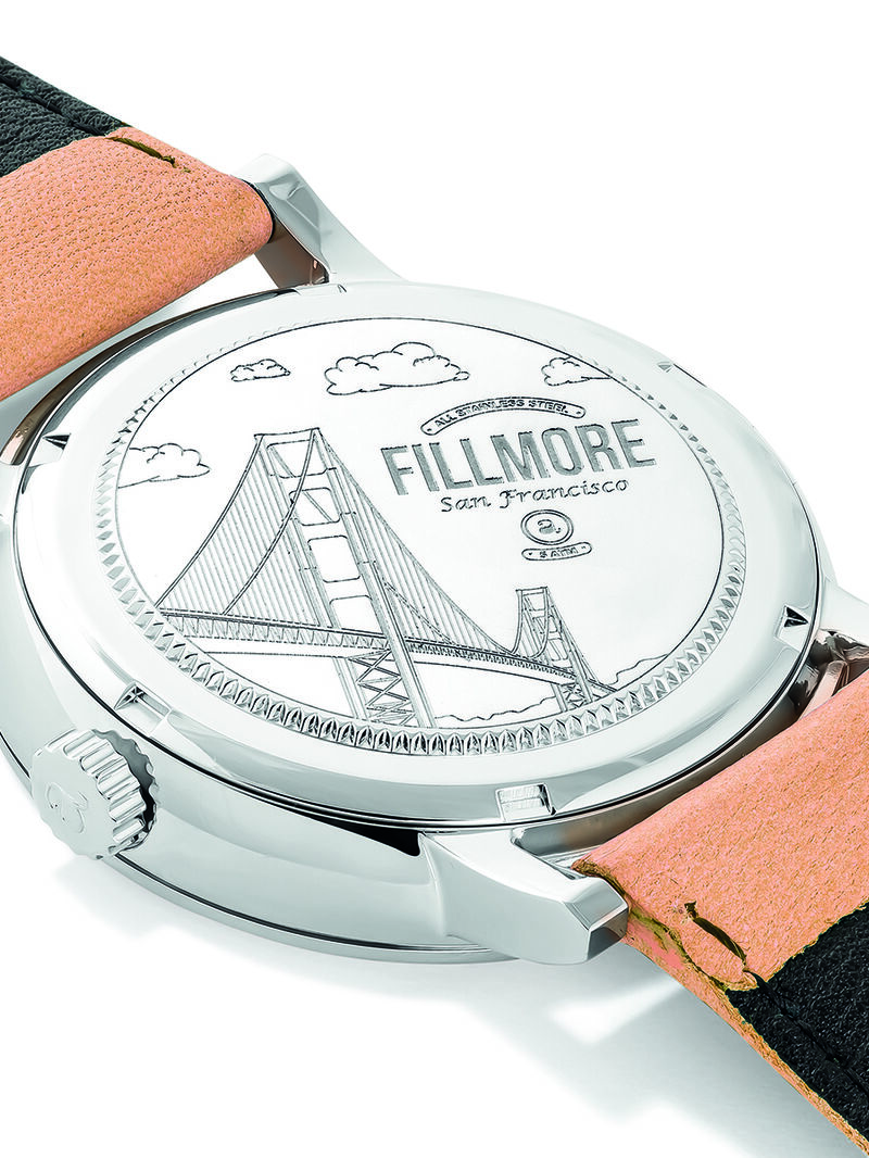 Fillmore watch with orange leather and white leather image number 2