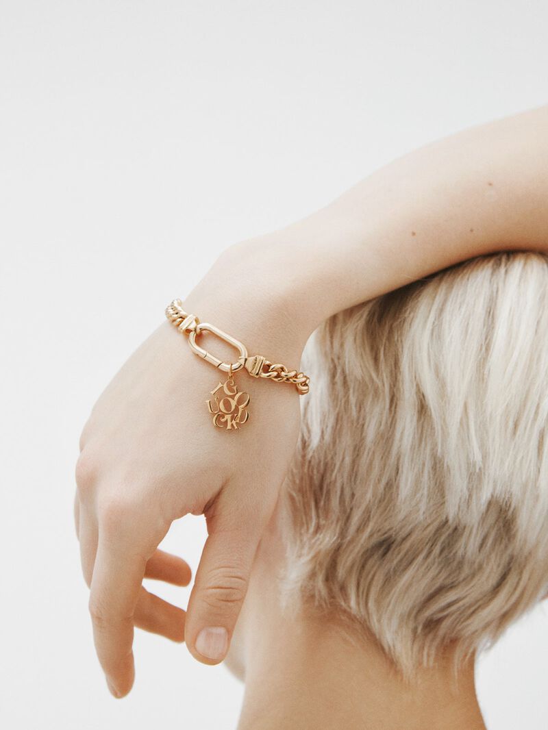 925 silver charm bathed in 18k good yellow gold image number 1