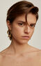 Large gold plated wicker circle earrings , J04417-02